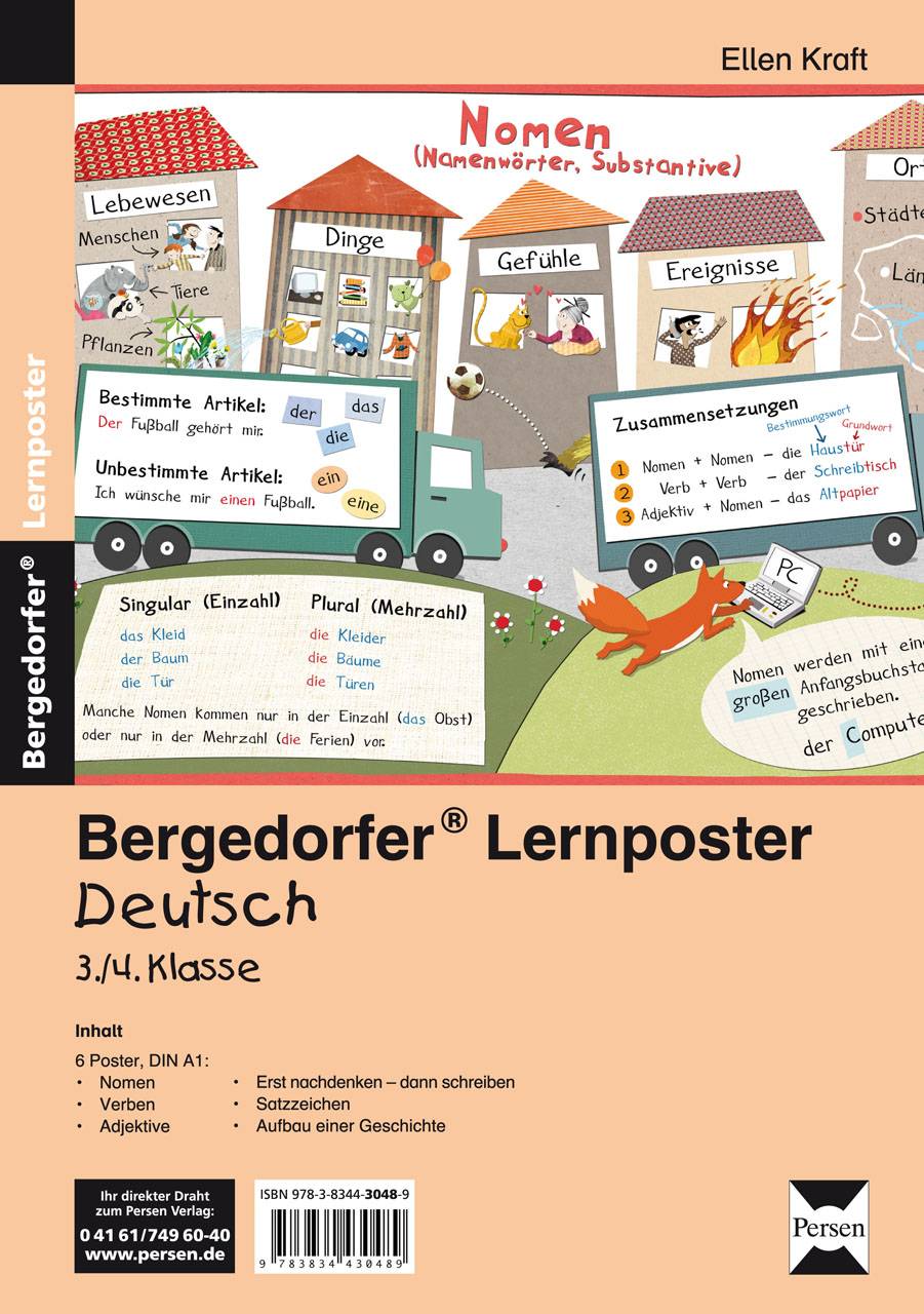 Lernposter Deutsch 3./4.Klasse 6 Poster für den Klassenraum