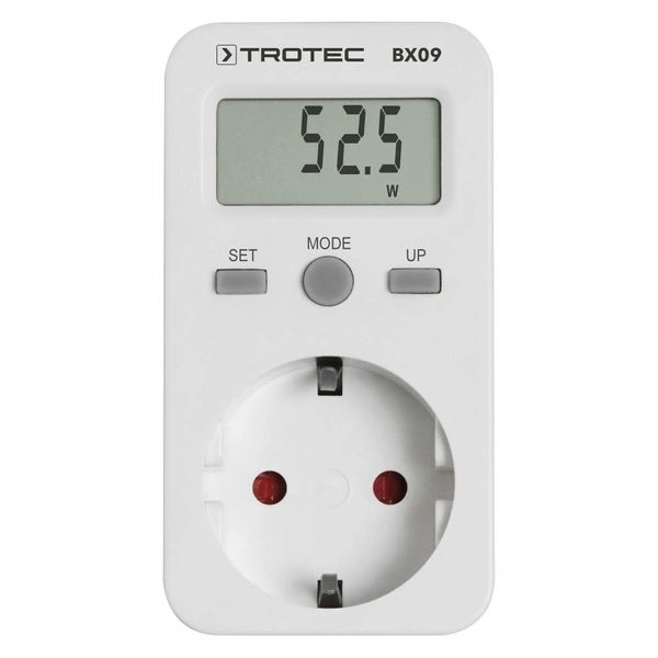 TROTEC Stromzähler für Steckdose BX09 – Messgerät Stromverbrauch – Messbereich 0 bis 3.680 W, Anzeige in Watt, kWh, Preis, Kosten pro kWh TROTEC Stromzähler für Steckdose BX09 – Messgerät Stromverbrauch – Messbereich 0 bis 3.680 W, Anzeige in Watt, kWh, Preis, Kosten pro kWh