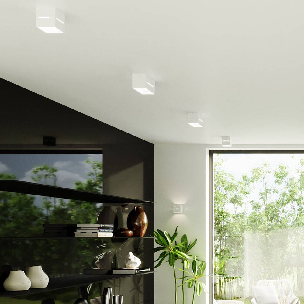 Wandleuchte Innen modern weiss Wandbeleuchtung indirekt Wandstrahler Up Down Lampe Treppenhaus, Aluminium, 1x G9, LxH 10x12 cm