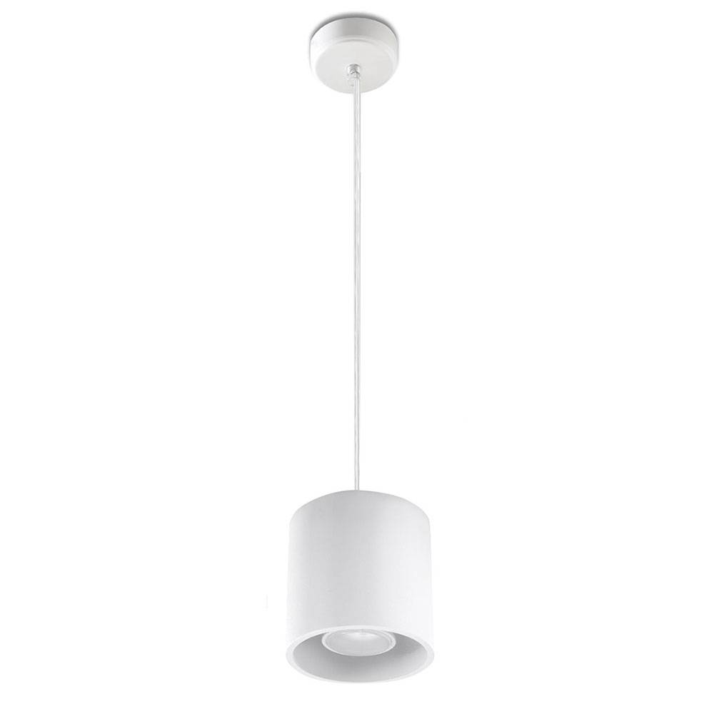 Pendelleuchte Zylinder Esstisch Lampen modern Pendelleuchte Wohnzimmer, Aluminium weiß, 1x GU10, DxH 10x80 cm, Esszimmer