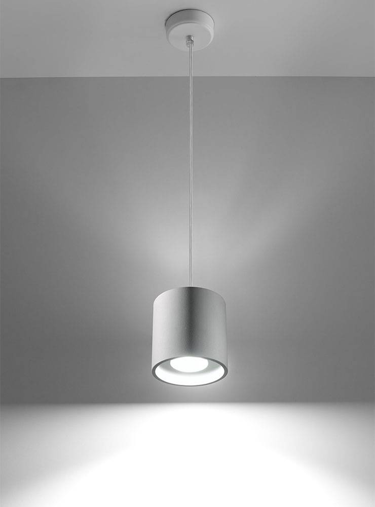 Pendelleuchte Zylinder Esstisch Lampen modern Pendelleuchte Wohnzimmer, Aluminium weiß, 1x GU10, DxH 10x80 cm, Esszimmer