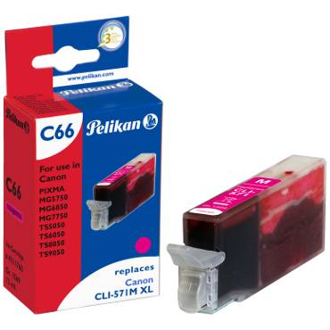 Pelikan C66 - 12 ml - Magenta - kompatibel - Tintenpatrone (Alternative zu: Canon CLI-571MXL)