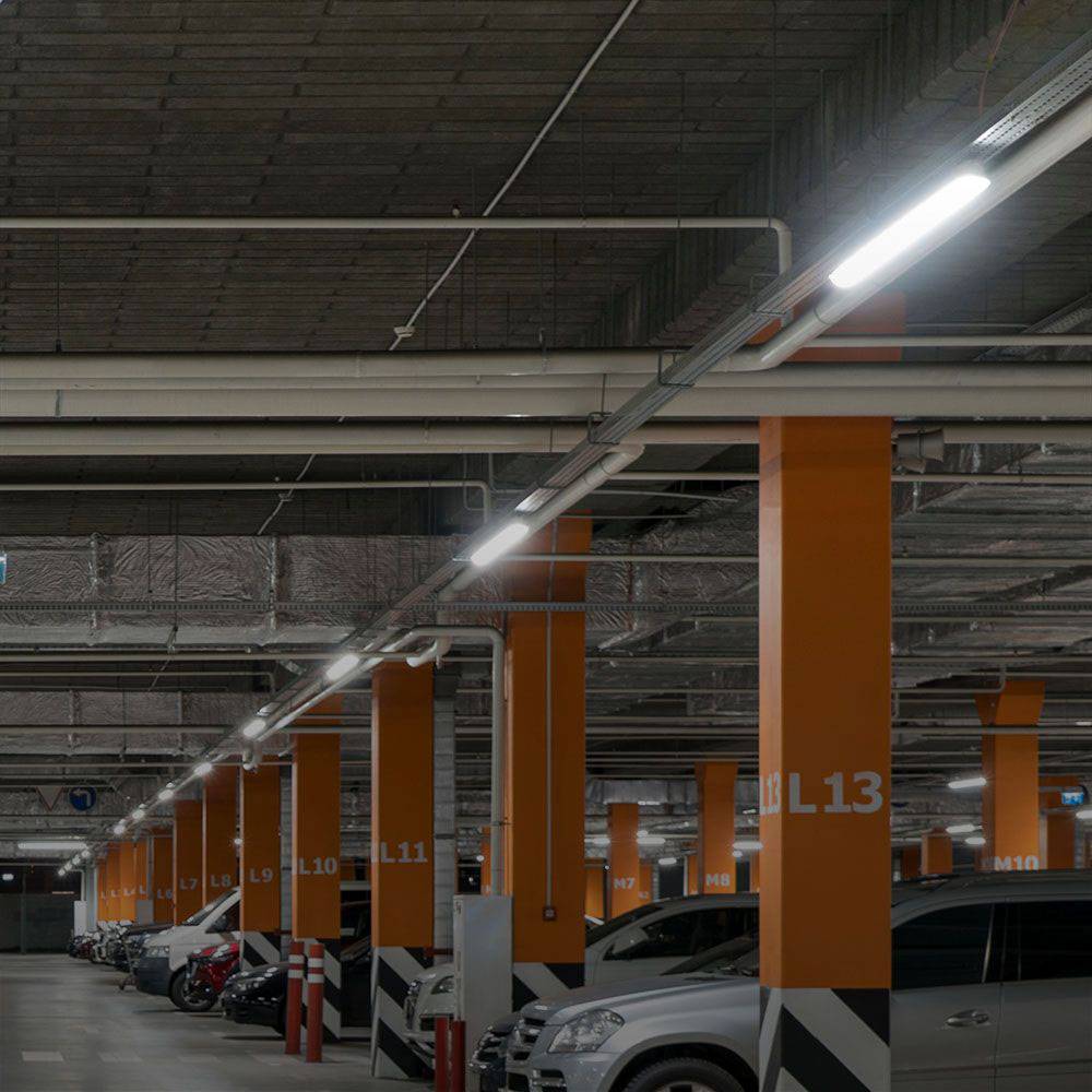 LED Feuchtraumleuchte kaltweiß LED Werkstatt Deckenleuchte 60 cm, Reihenschaltung Röhre IP65, 1x LED 18W 2160lm 6400K, Keller Garage. 2er Set