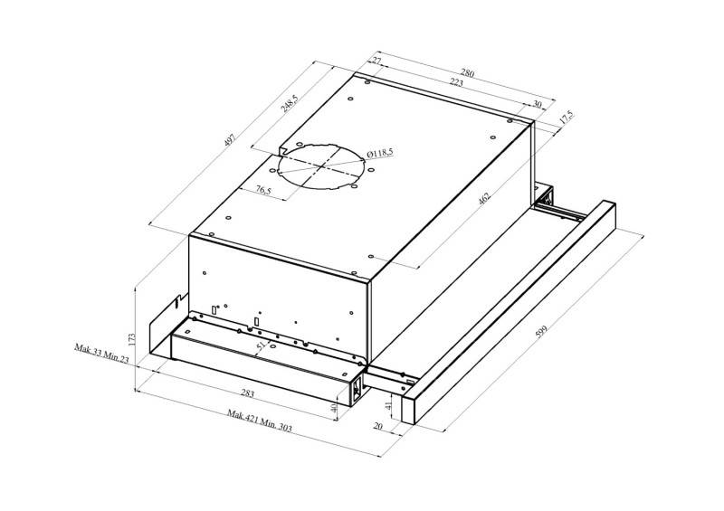 Amica Flachschirmhaube FH 664 620 E