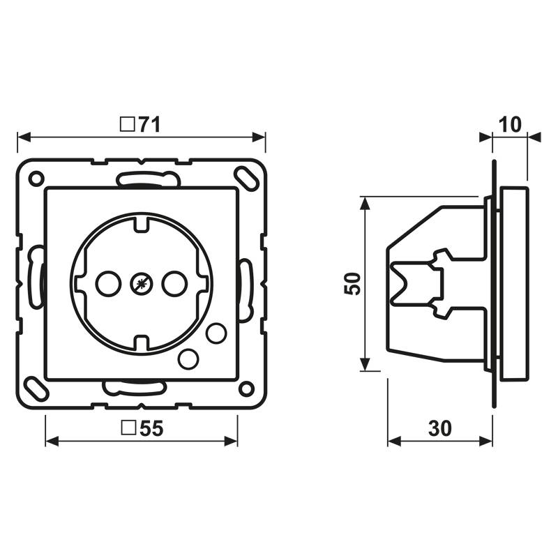 Jung SCHUKO-Steckdose A 521 UF WW