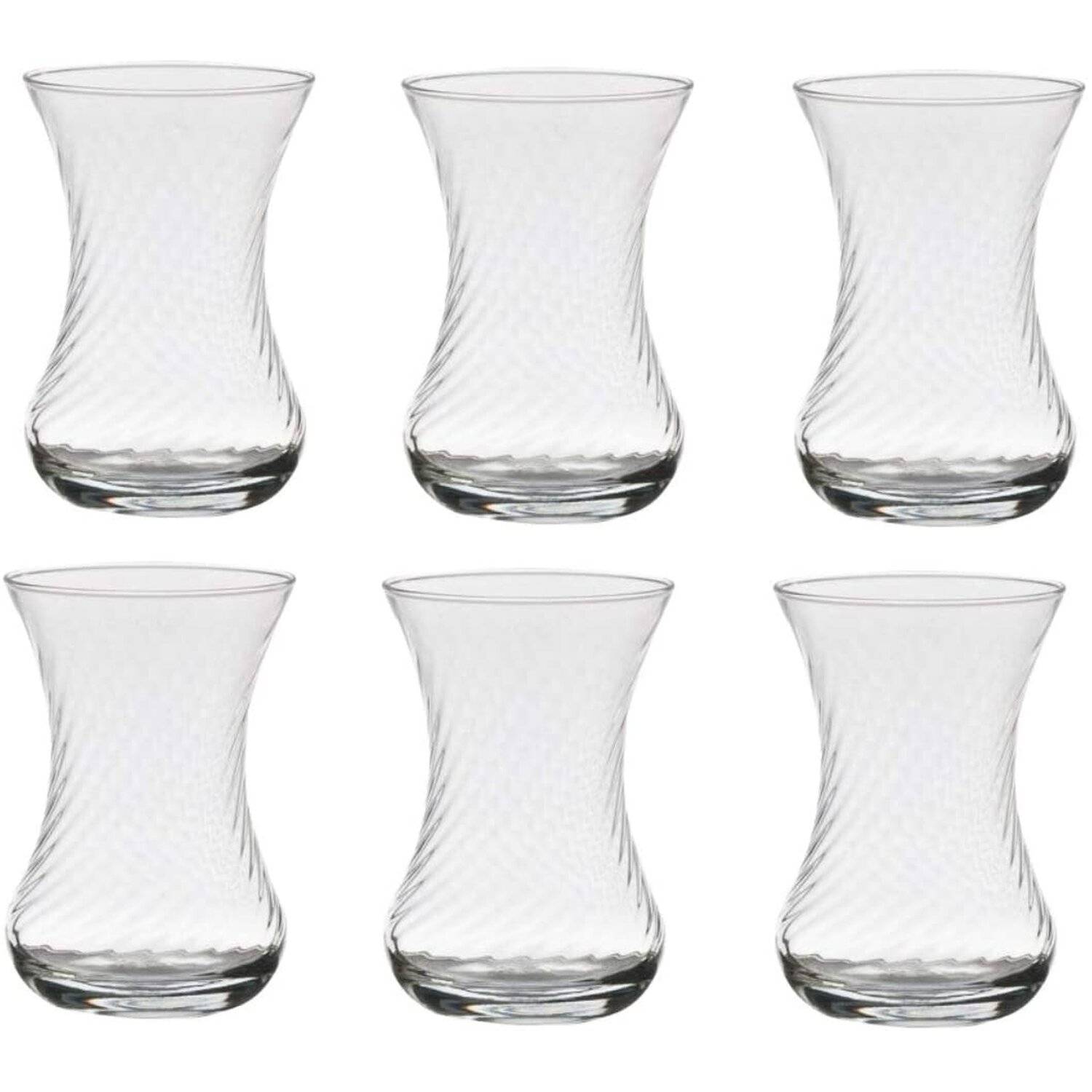 Pasabahce Teeglas Set 6 Teilig 42781 Glas 6 Personen Spülmaschinengeeignet Teegläser Service Heissgetränk Türkischer Tee