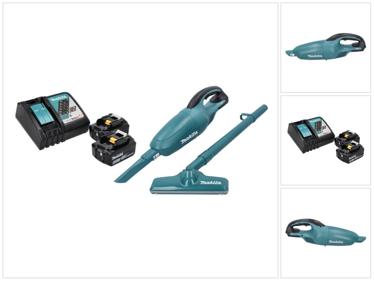 Makita DCL 180 RG Akku Staubsauger 18 V Grün + 2x Akku 6,0 Ah + Ladegerät