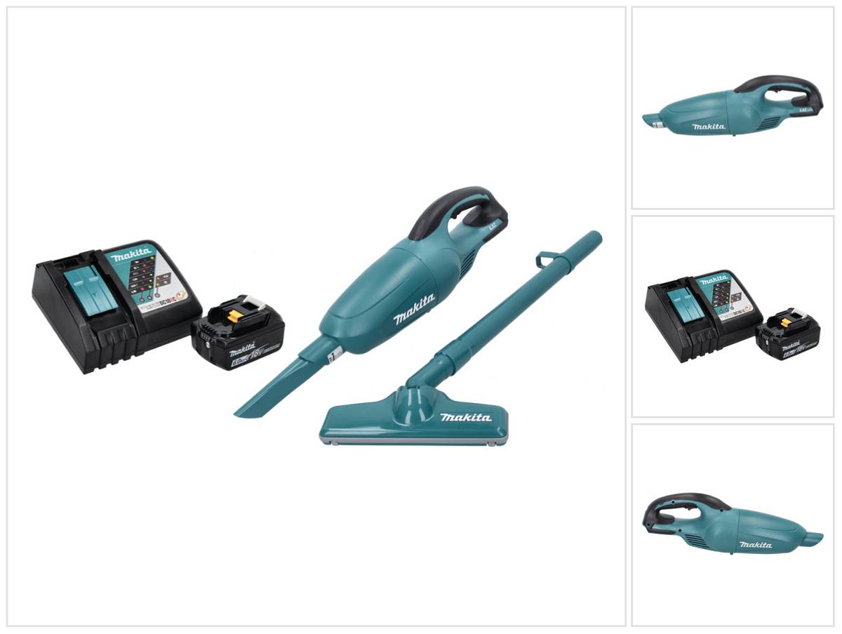 Makita DCL 180 RG1 Akku Staubsauger 18 V Grün + 1x Akku 6,0 Ah + Ladegerät