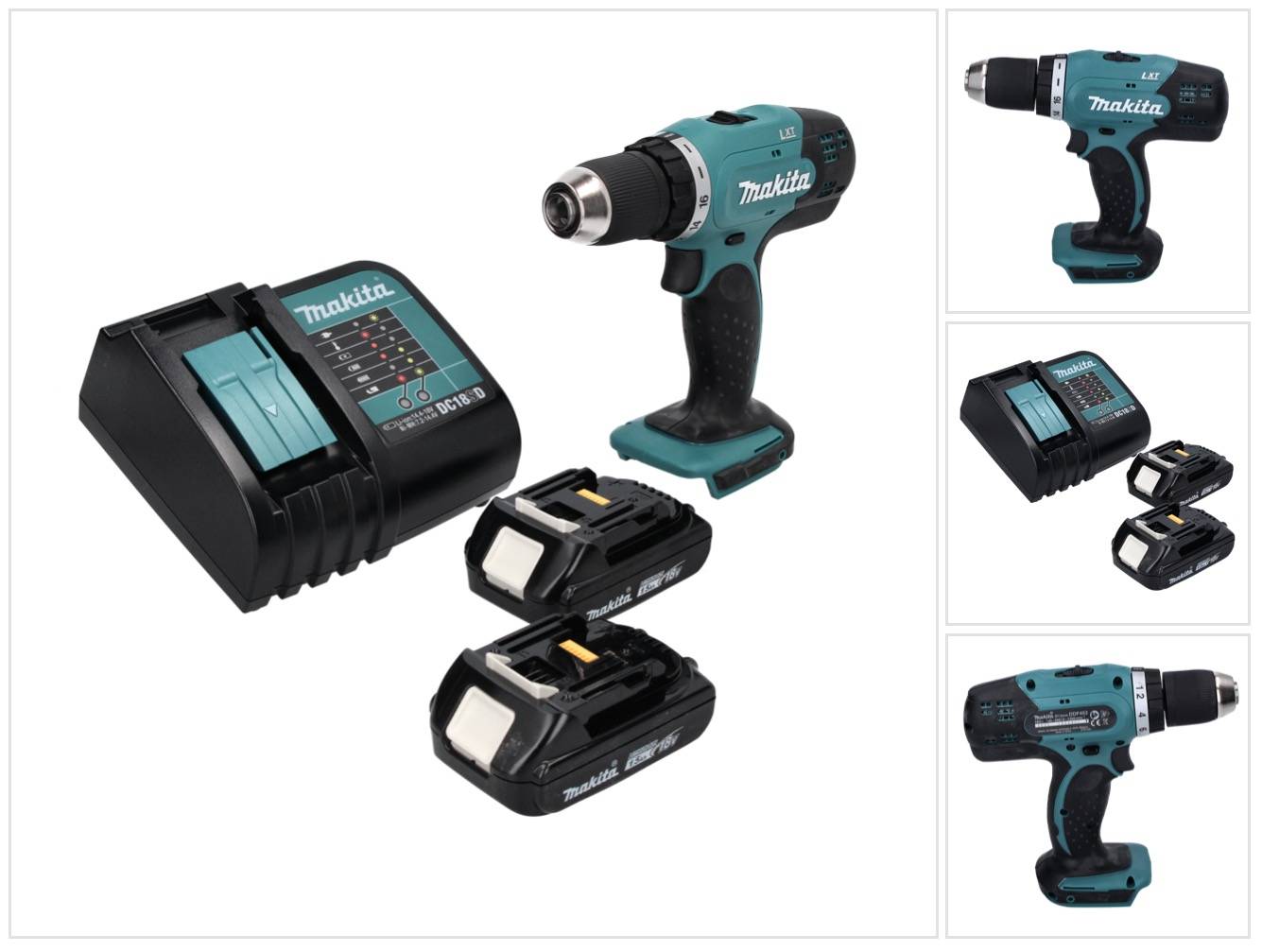 Makita DDF 453 SYX4 Akku Bohrschrauber 18 V 42 Nm + 2x Akku 1,5 Ah + Ladegerät