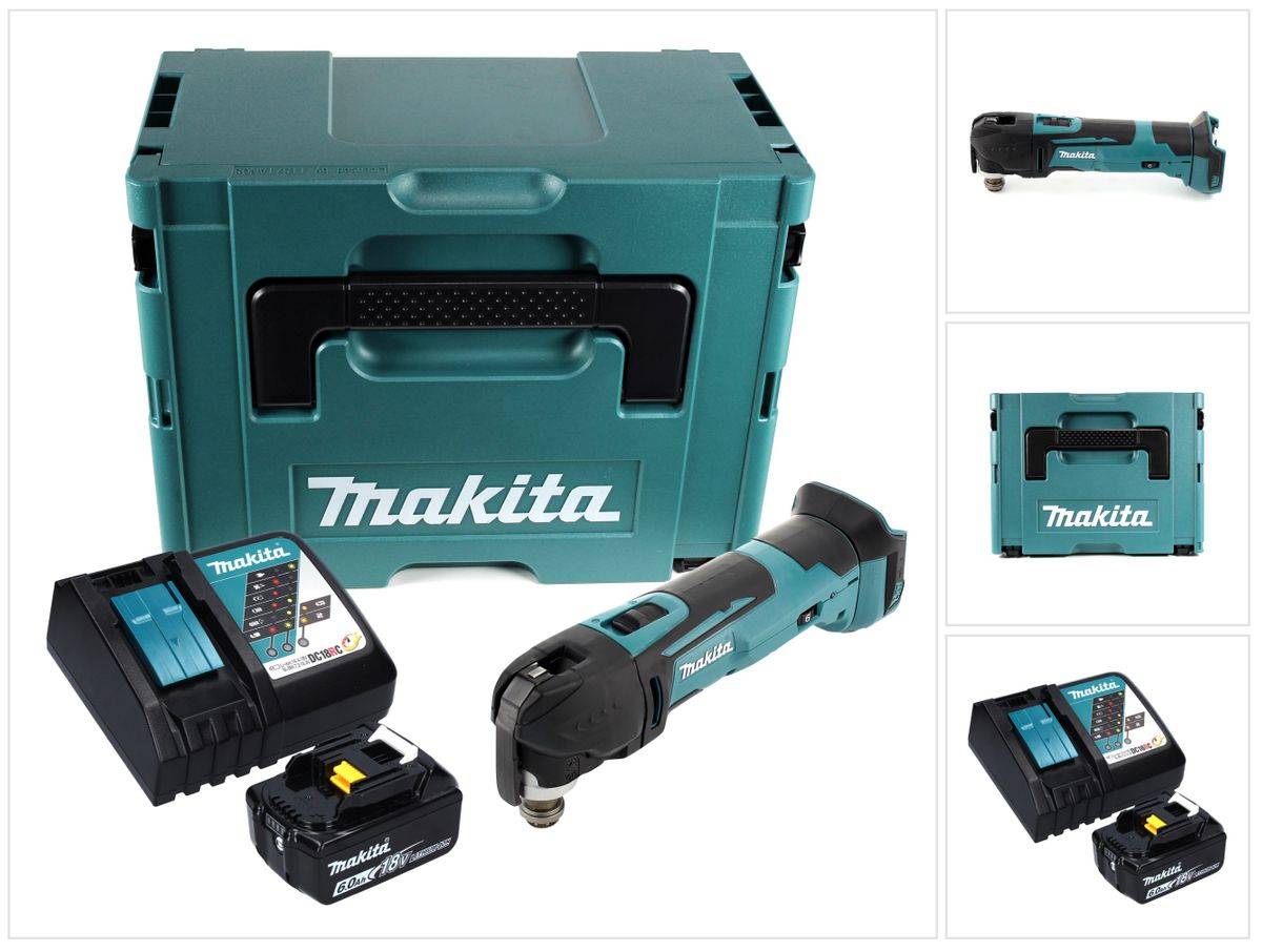 Makita DTM 51 RG1J Akku Oszillierer 18 V + 1x Akku 6,0 Ah + Ladegerät + Makpac