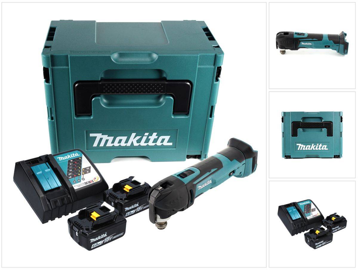 Makita DTM 51 RGJ Akku Oszillierer 18 V + 2x Akku 6,0 Ah + Ladegerät + Makpac
