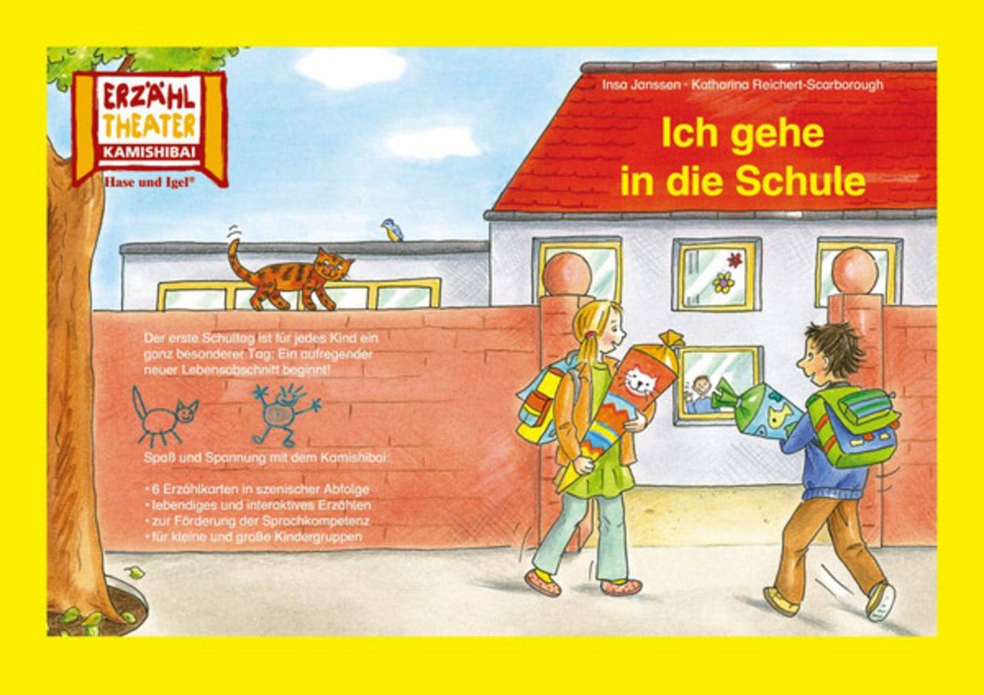 Kamishibai: Ich gehe in die Schule 6 Bildkarten für das Erzähltheater