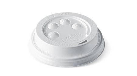 Weißer Deckel für Riffelbecher aus Karton + PE Kapazität: 360/480 ml (12/16 oz) - 100 Stück
