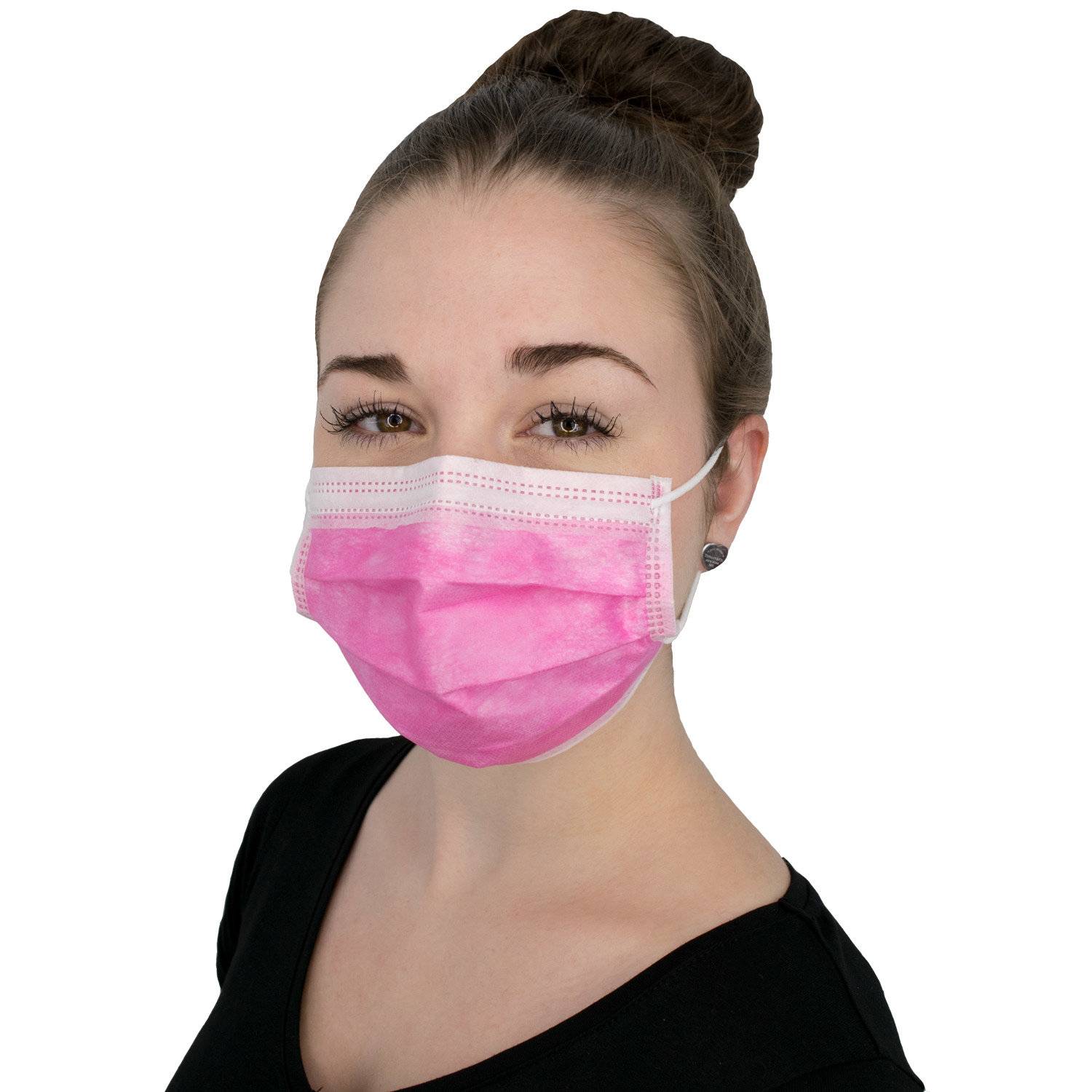 OP-Mundschutz, pink, 100% Fleece, latexfrei, 3-lagig 50 Stück