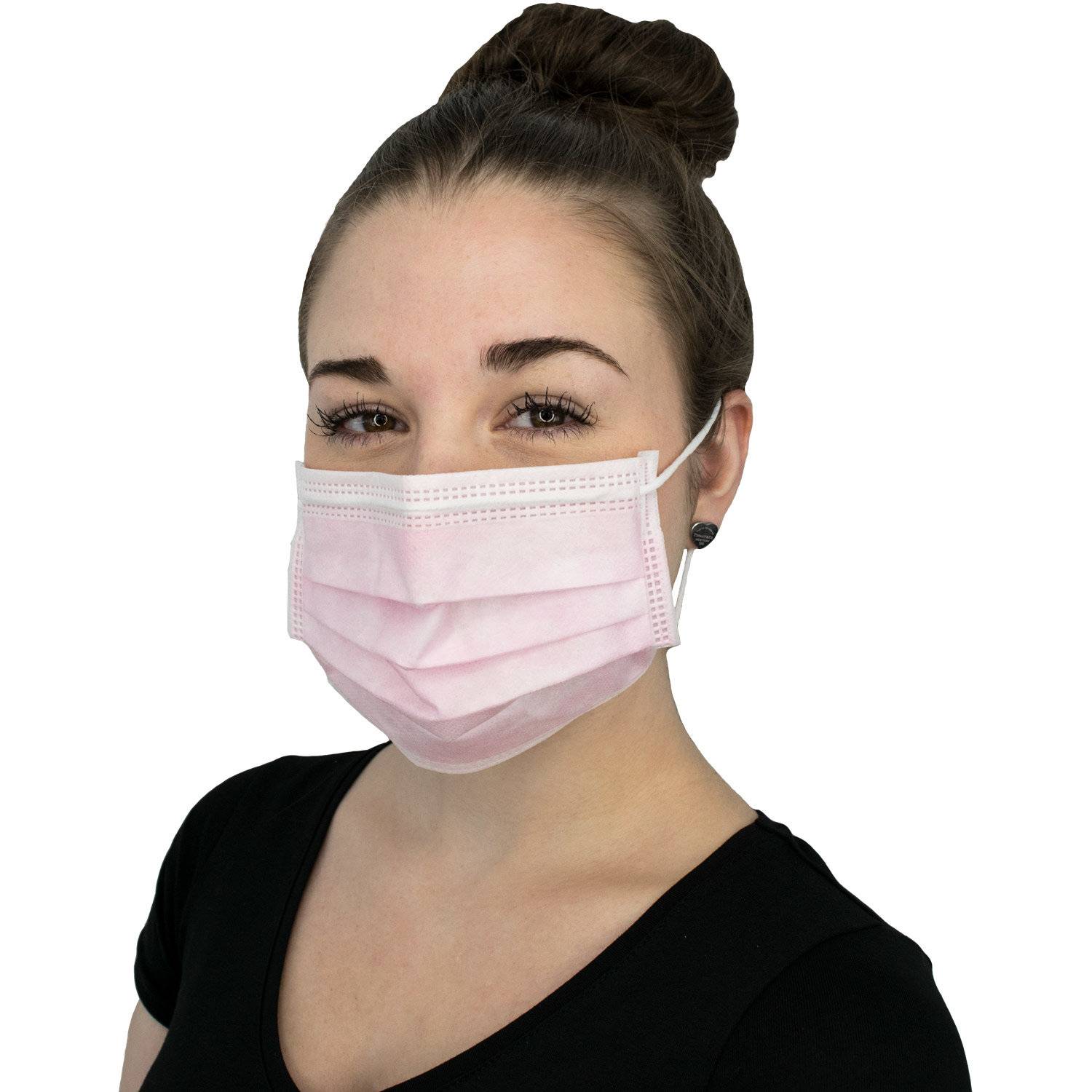 OP-Mundschutz, rosa, 100% Fleece, latexfrei, 3-lagig 50 Stück