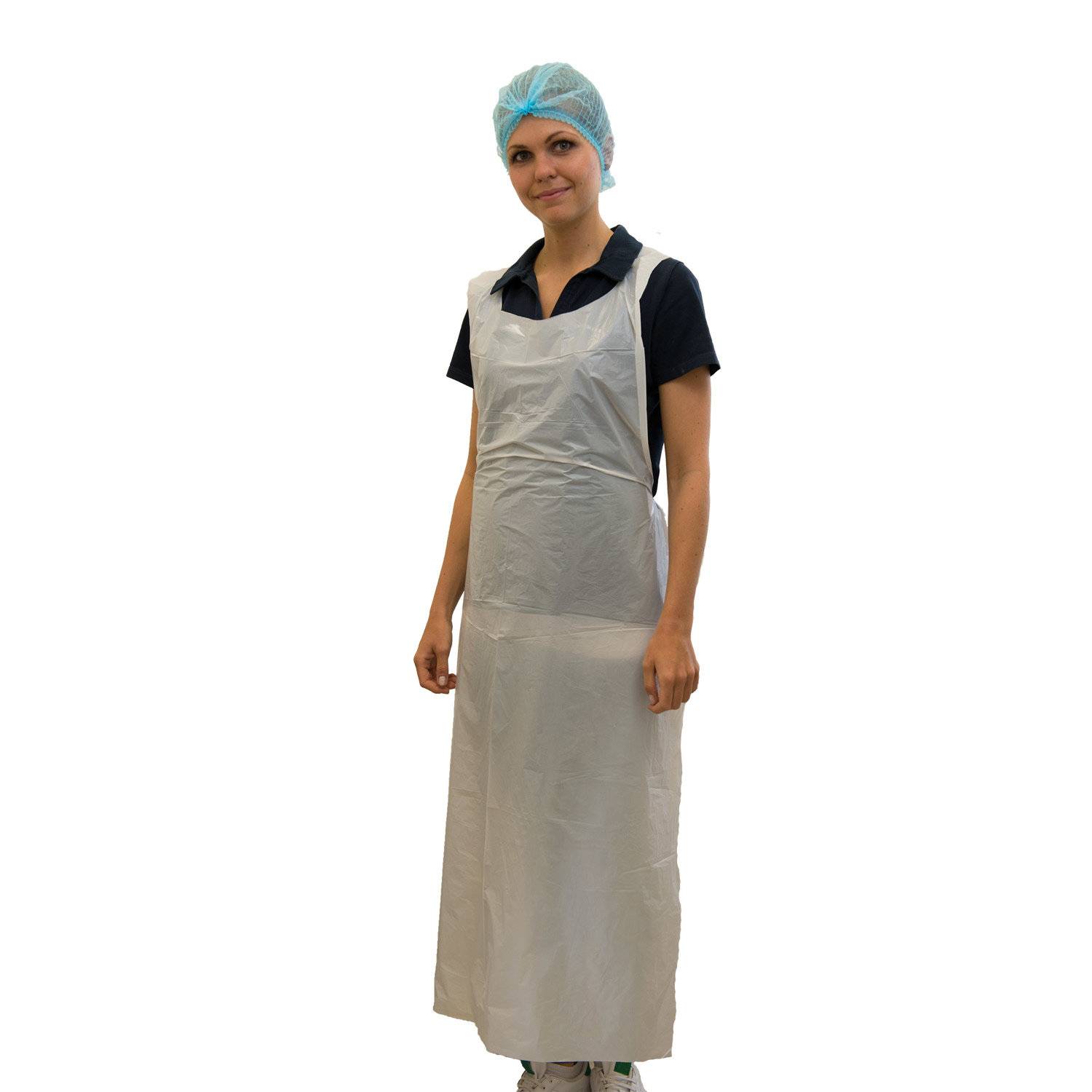 NITRAS PE-Schürze, geblockt, weiß, 80x140 cm 50 Stück