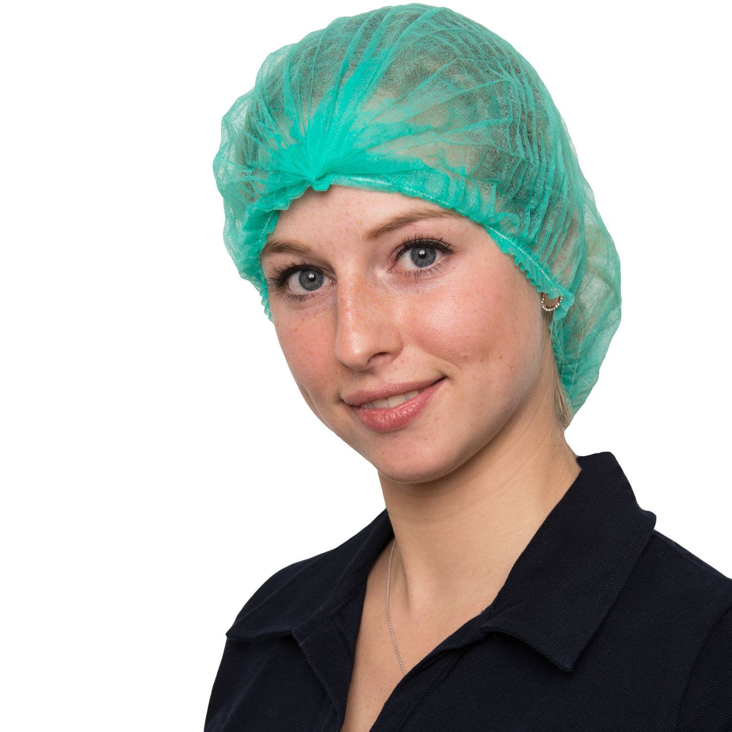 NITRAS Klipphaube, grün, aus Vlies, gerafft 100 St.