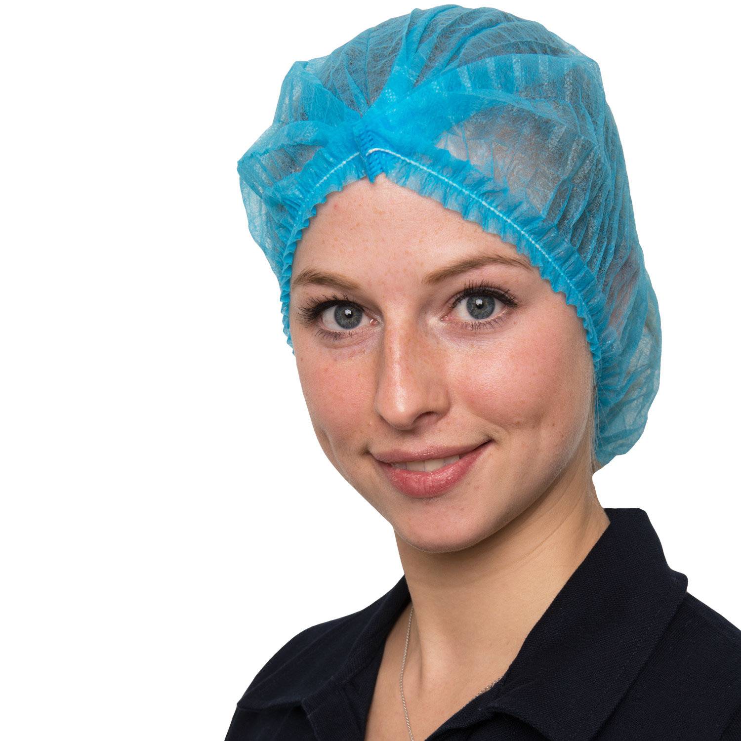 NITRAS Klipphaube, blau, aus Vlies, gerafft 100 St.