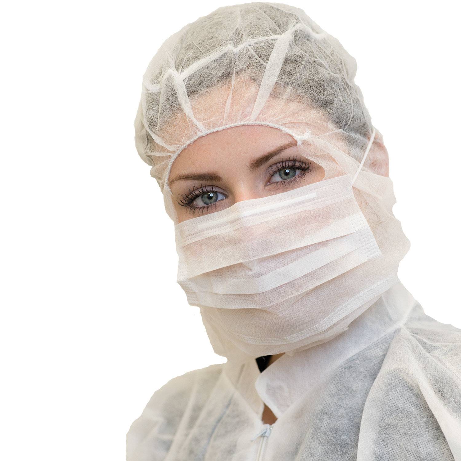 NITRAS Astronautenhaube mit Mundschutz, weiß 100 St.