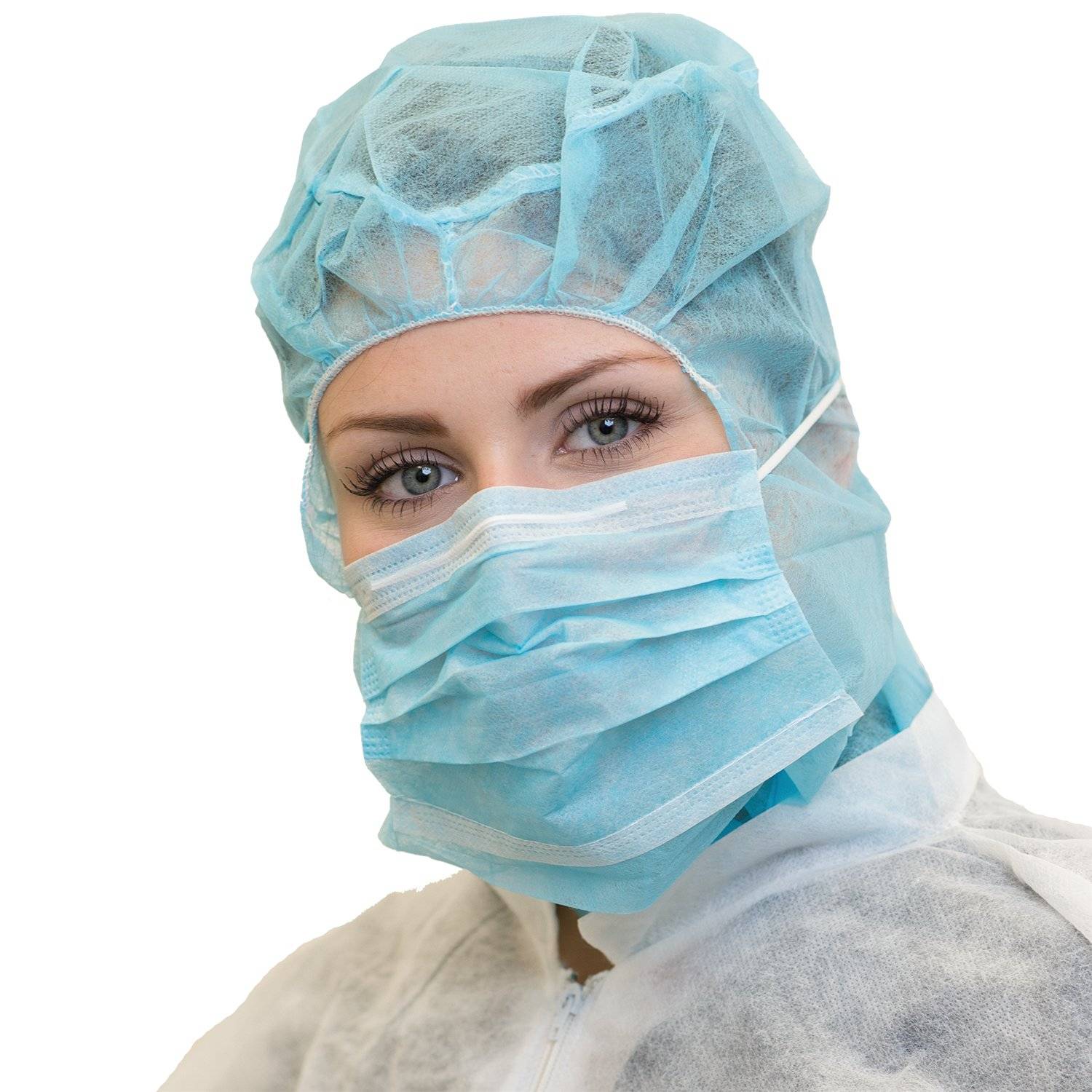 NITRAS Astronautenhaube mit Mundschutz, blau 100 St.