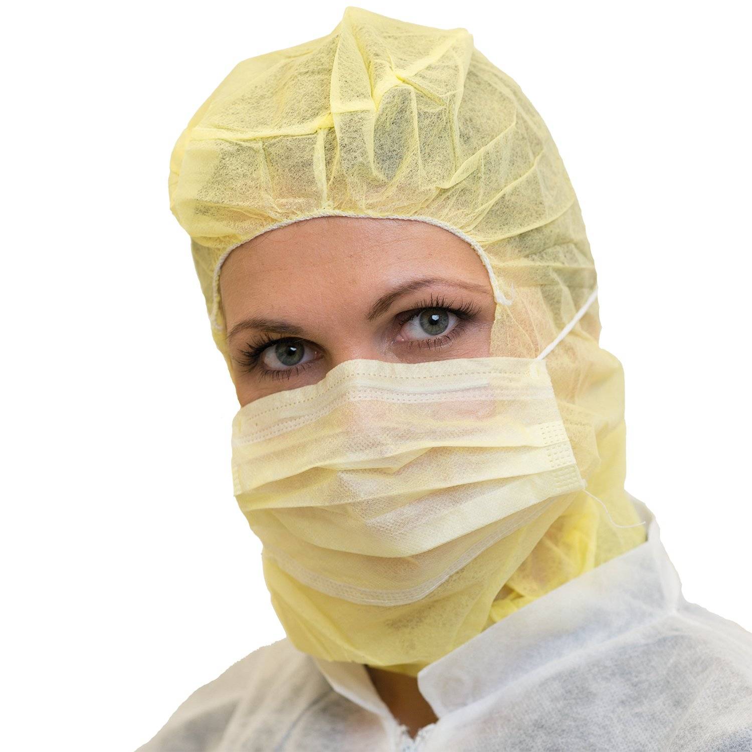 NITRAS Astronautenhaube mit Mundschutz, gelb 100 St.