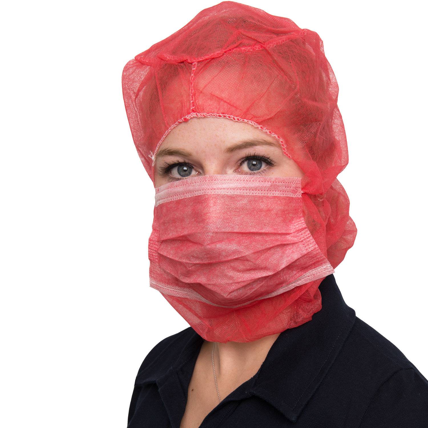 NITRAS Astronautenhaube mit Mundschutz, rot 100 St.