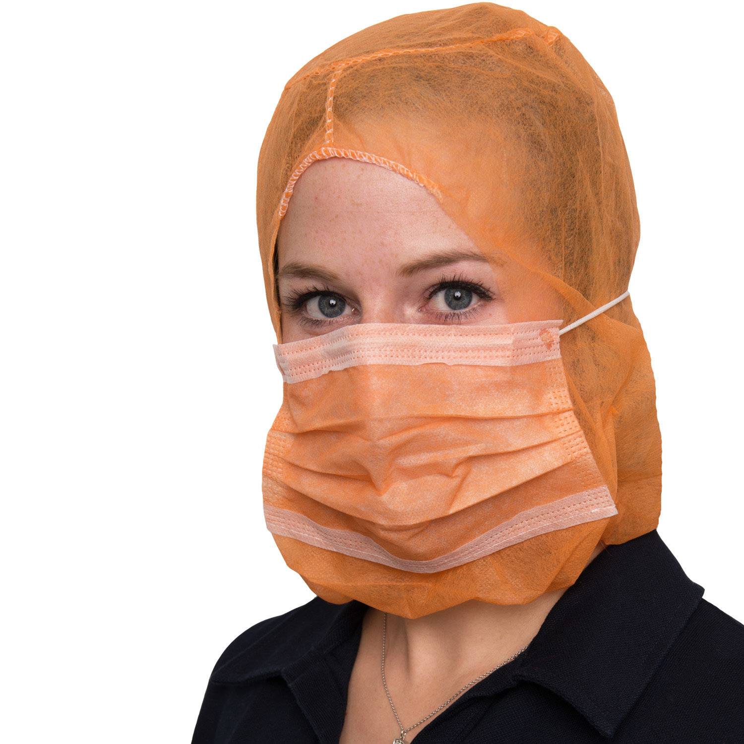 NITRAS Astronautenhaube mit Mundschutz, orange 100 St.