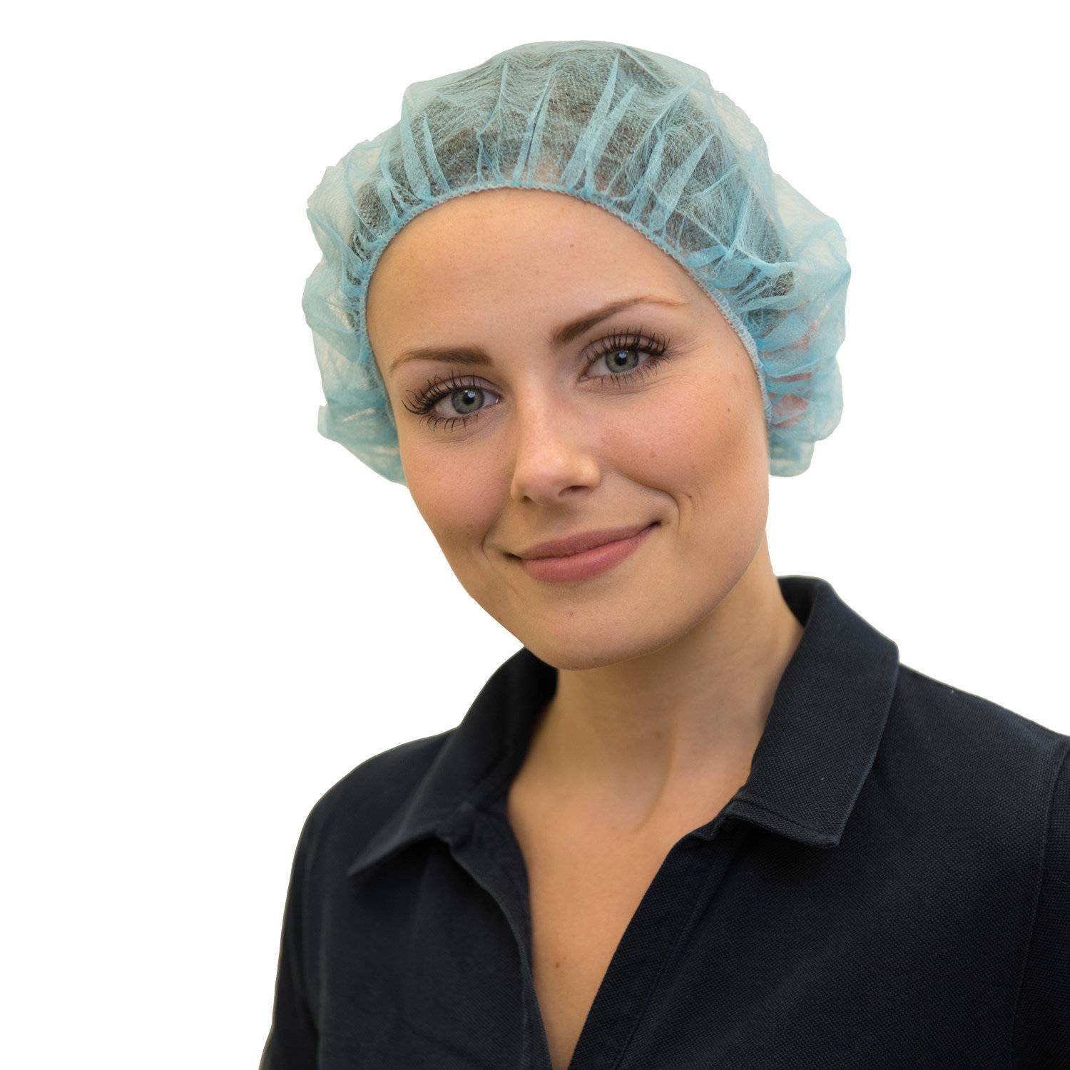 NITRAS Baretthaube, blau, Vliesstoff, 58 cm 100 St.