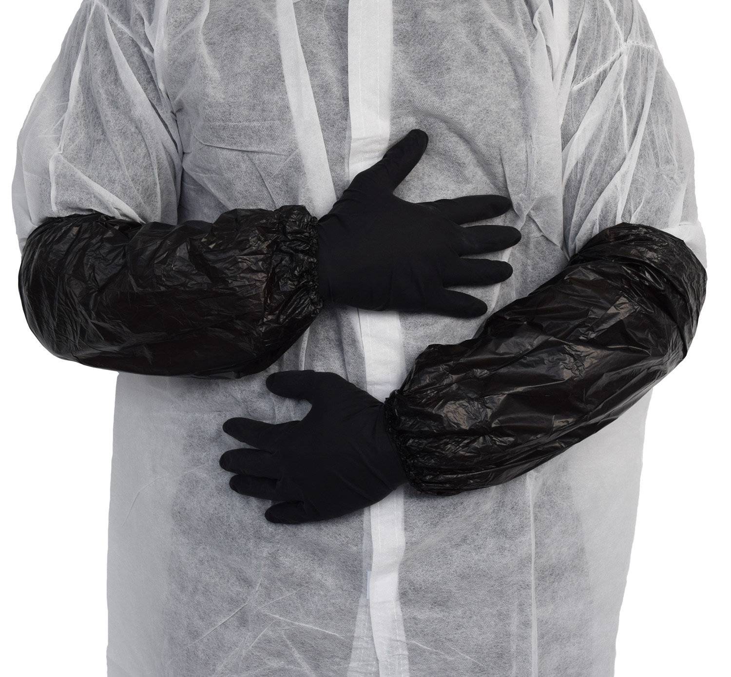 NITRAS PE-Ärmelschoner, schwarz, ca. 40 cm lang 100 St.