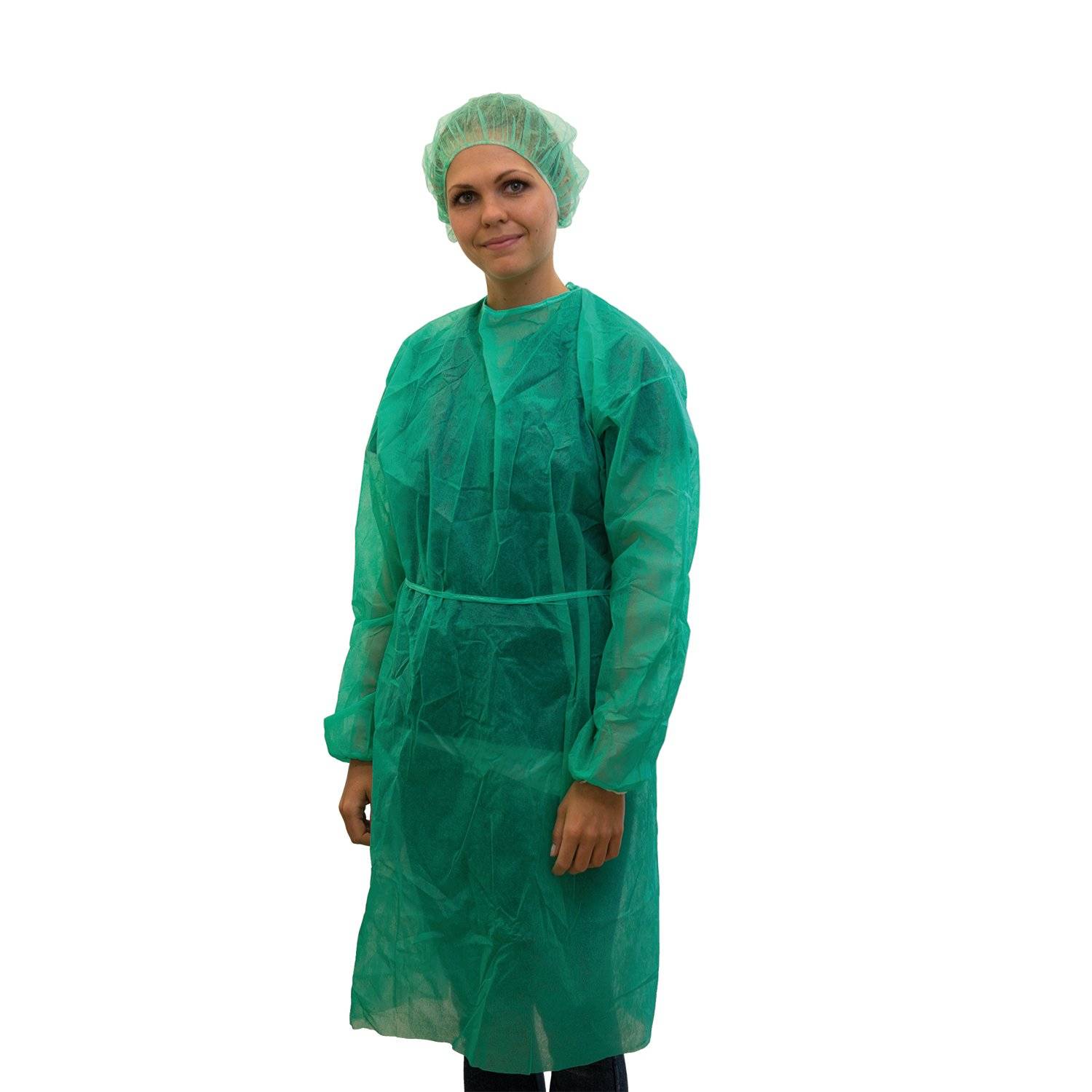 NITRAS PP-Mantel, grün zum Binden, 1 Beutel á 10 Stück