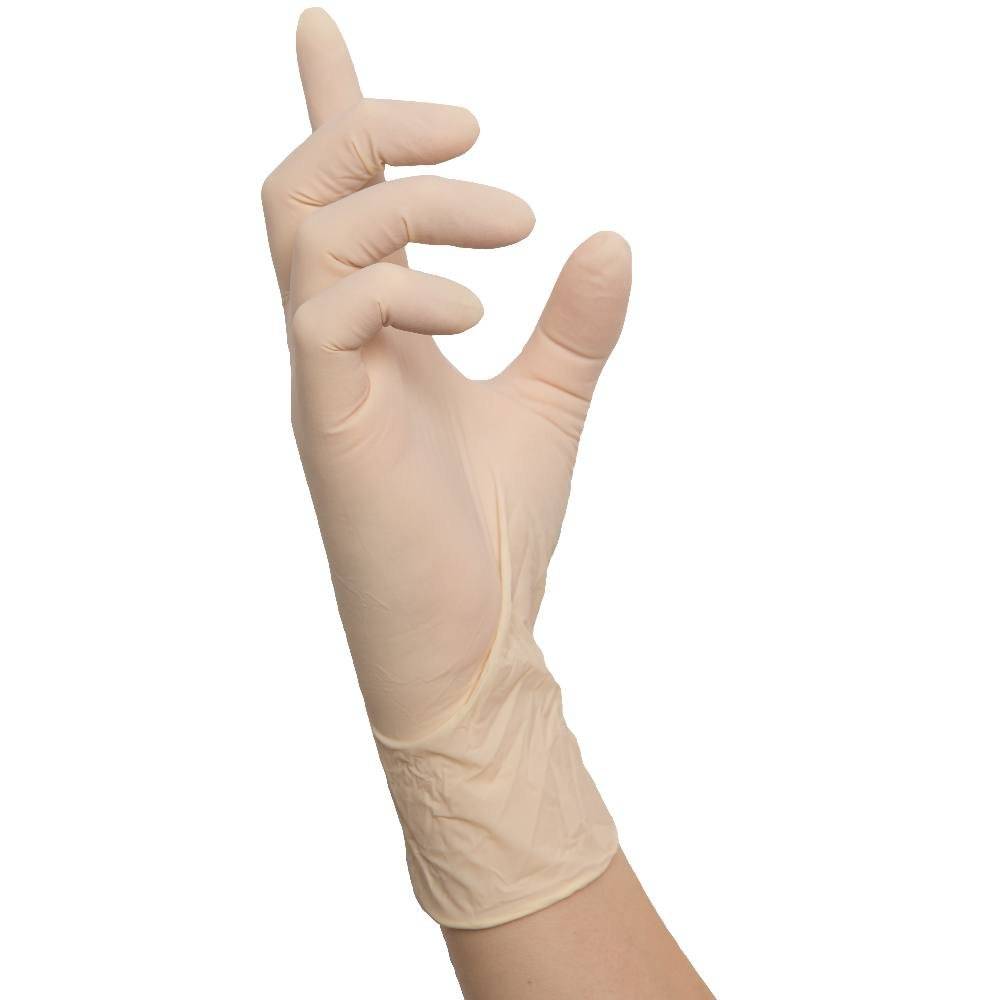 NITRAS IDEAL CARE, Latex-Einmalhandschuhe, naturfarben L 100 St.