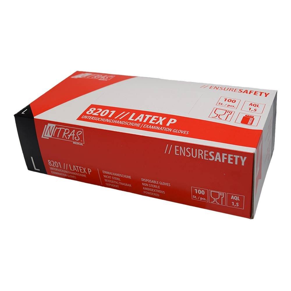 NITRAS IDEAL CARE, Latex-Einmalhandschuhe, naturfarben XL 100 St.