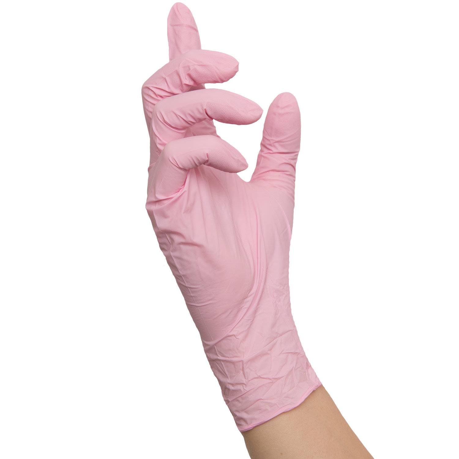 NITRAS PINK WAVE, Einmalhandschuhe aus Nitril, rosa L 100 St.