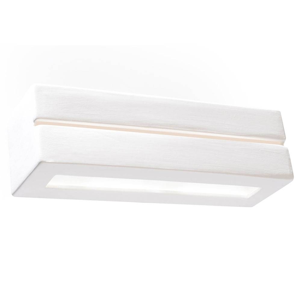 Wandlampe Keramik weiß Wandleuchte Innen E27 weiß Treppenhauslampen Wand, UP DOWN zum individuell gestalten, 1x E27, LxBxH 32x9x9 cm