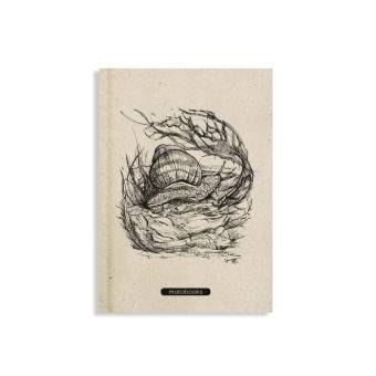 Jana Notizbuch A5 'Snail' (blanko, farbig) Nachhaltige und vegane Notizbücher aus Graspapier, Blankobuch 15,5 x 21,5 cm