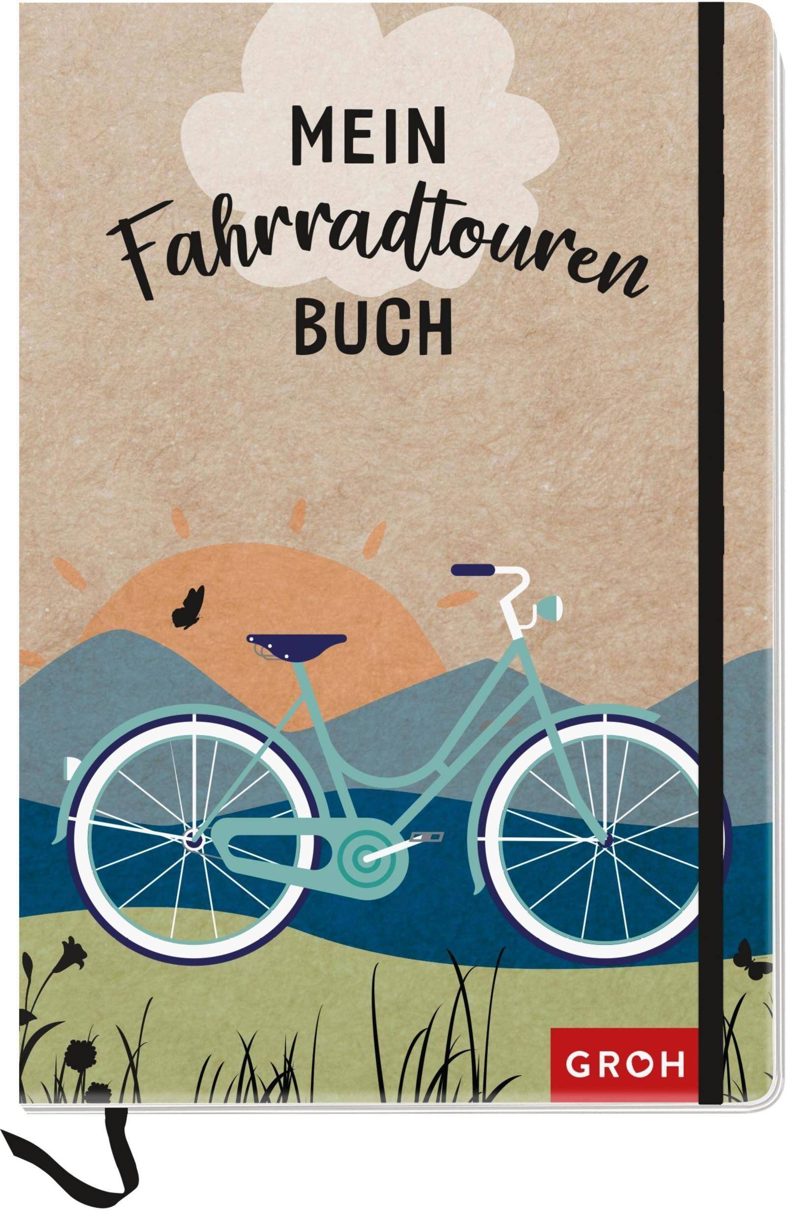 Mein Fahrradtouren-Buch Eintragebuch mit Gummibandverschluss 12,5 x 18 cm