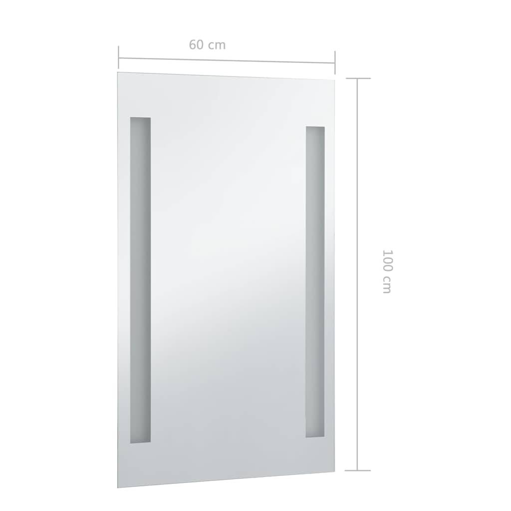 vidaXL Badezimmer-Wandspiegel mit LEDs 60x100 cm