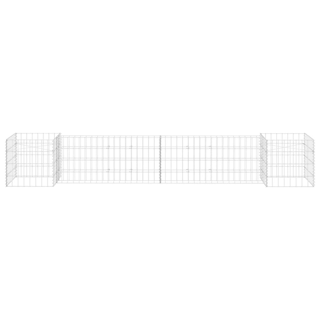 vidaXL H-förmiger Gabionen-Pflanzkorb Stahldraht 260x40x40 cm