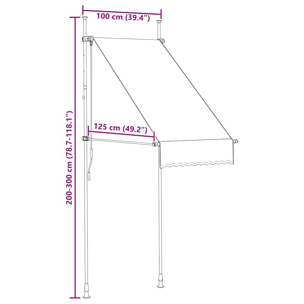vidaXL Markise Einziehbar Handbetrieben 100 cm Orange/Weiß Gestreift