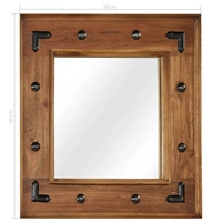 vidaXL Spiegel Akazienholz Massiv 50x50 cm vidaXL Spiegel Akazienholz Massiv 50x50 cm