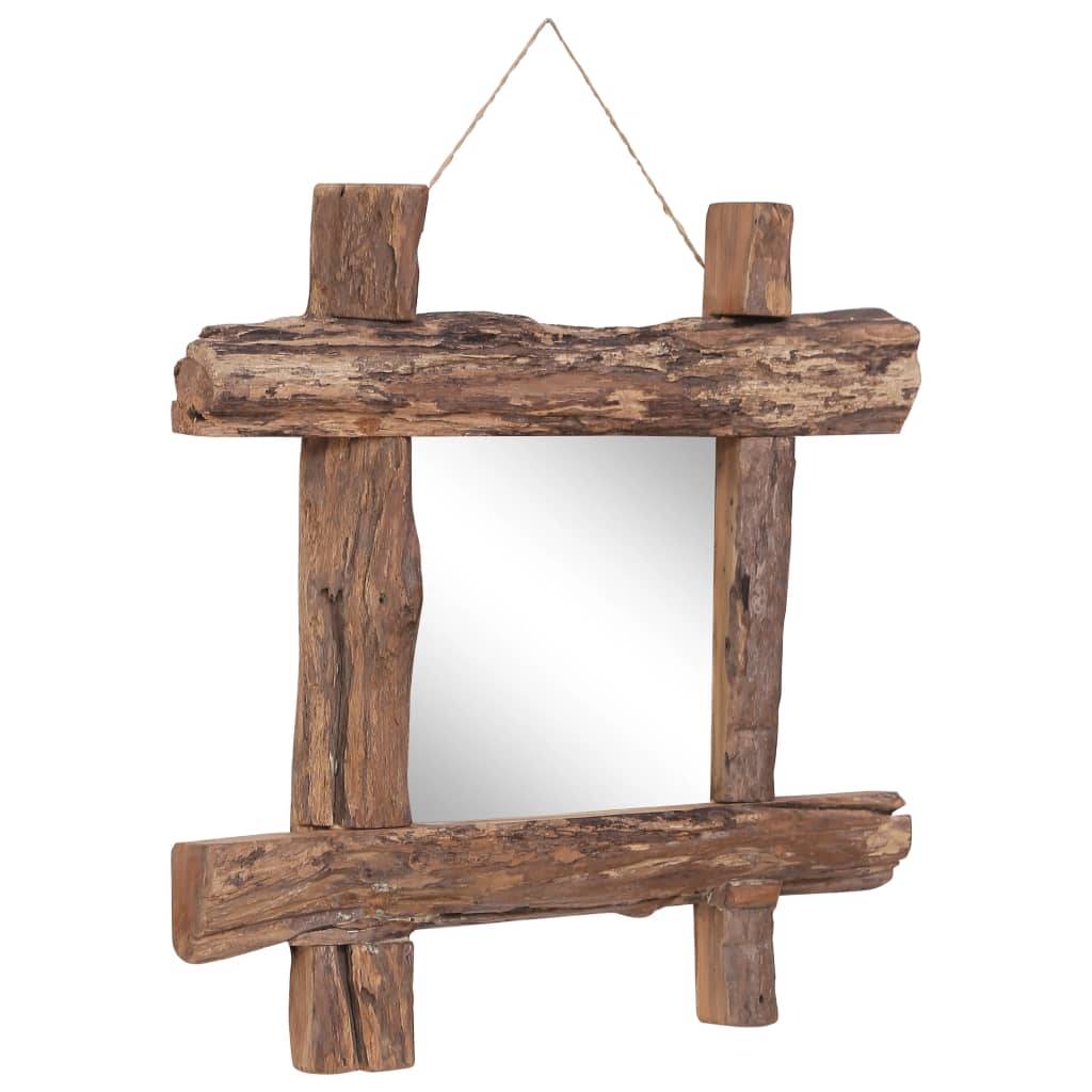 vidaXL Holzspiegel Natur 50x50 cm Recyceltes Teakholz