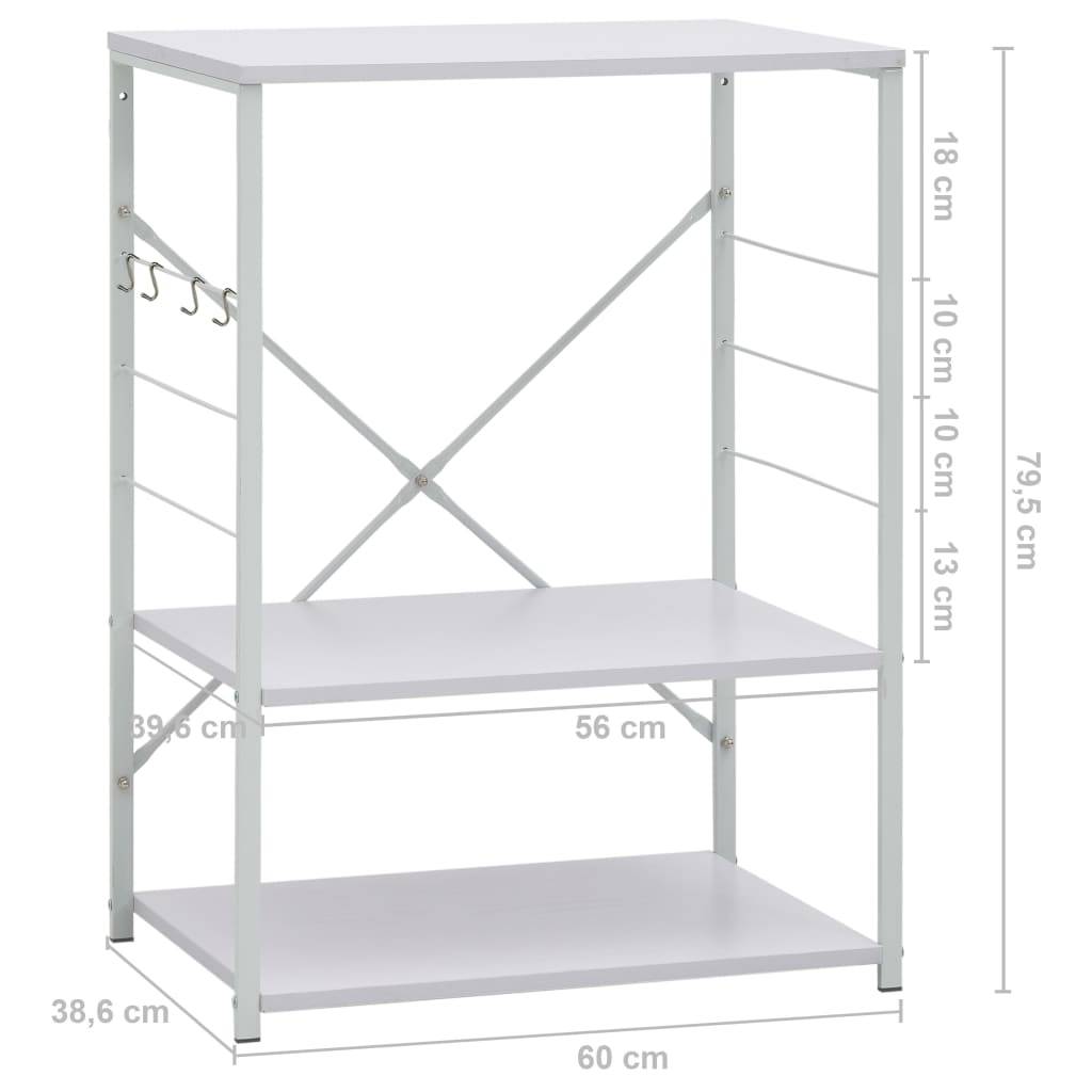 vidaXL Mikrowellenregal Weiß 60×39,6×79,5 cm Holzwerkstoff