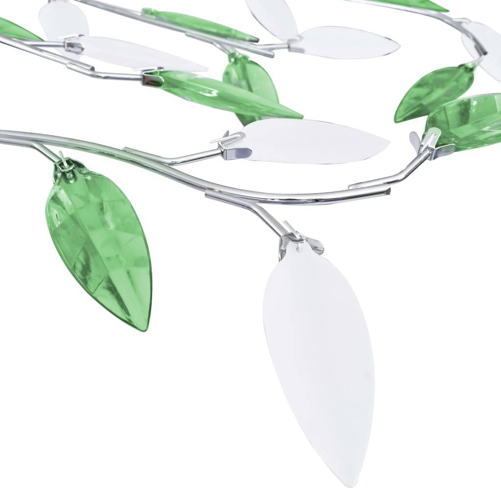 vidaXL Deckenleuchte mit Acrylglas-Blätter für 5 x E14-Lampen Grün