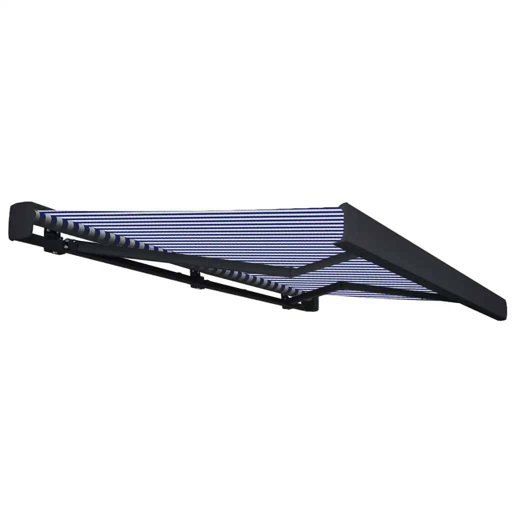 vidaXL Kassettenmarkise mit Motor 400x300 cm Blau und Weiß