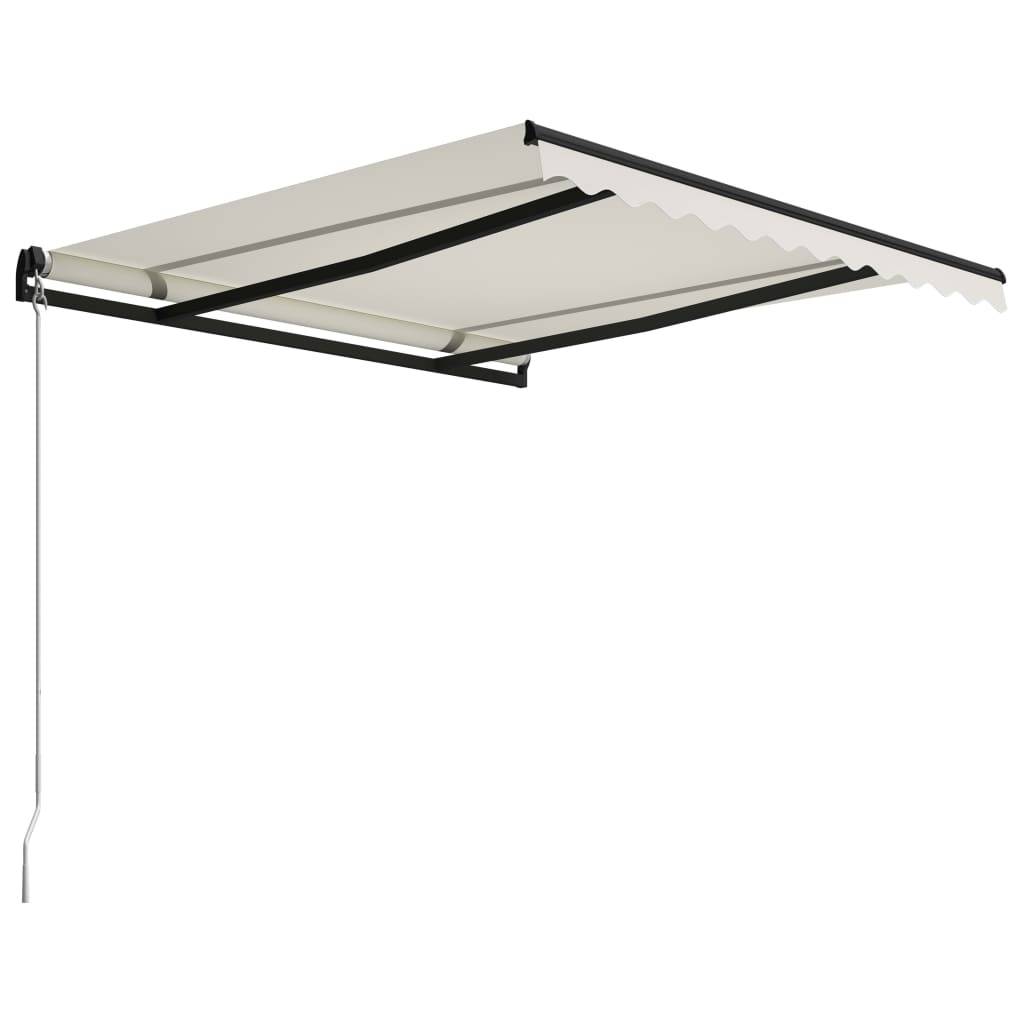 vidaXL Einziehbare Markise Handbetrieben 300 x 250 cm Creme