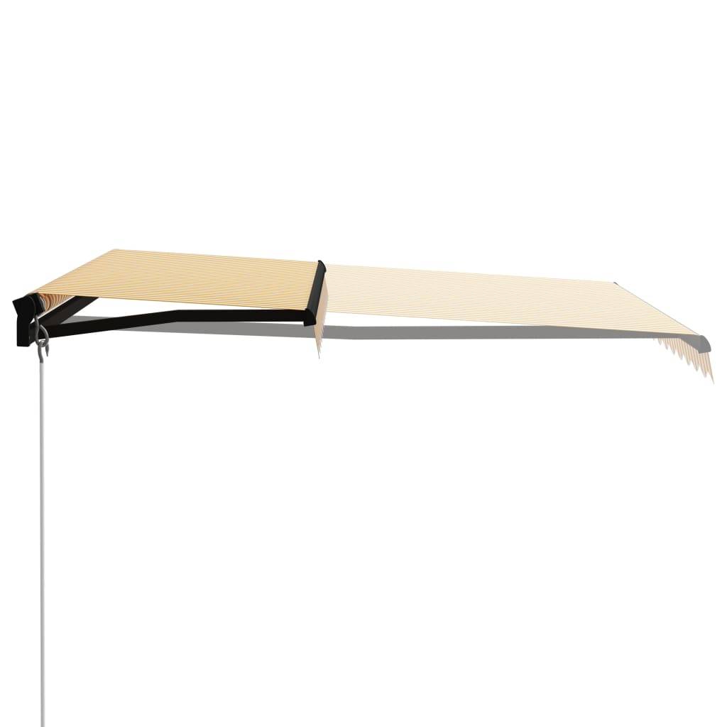vidaXL Einziehbare Markise Handbetrieben 300 x 250 cm Gelb und Weiß