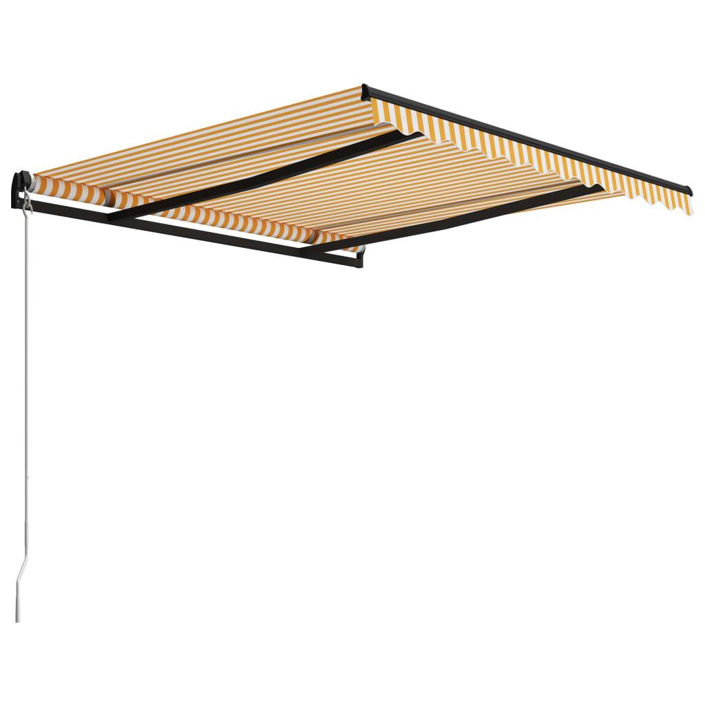 vidaXL Einziehbare Markise Handbetrieben 300 x 250 cm Gelb und Weiß