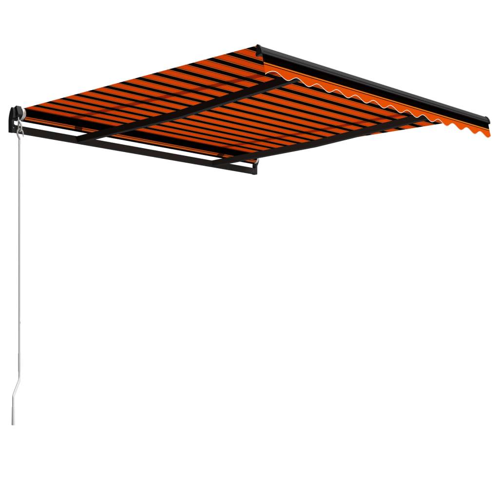 vidaXL Einziehbare Markise Handbetrieben 300 x 250 cm Orange und Braun