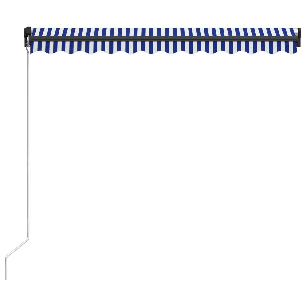 vidaXL Einziehbare Markise Handbetrieben 350 x 250 cm Blau und Weiß