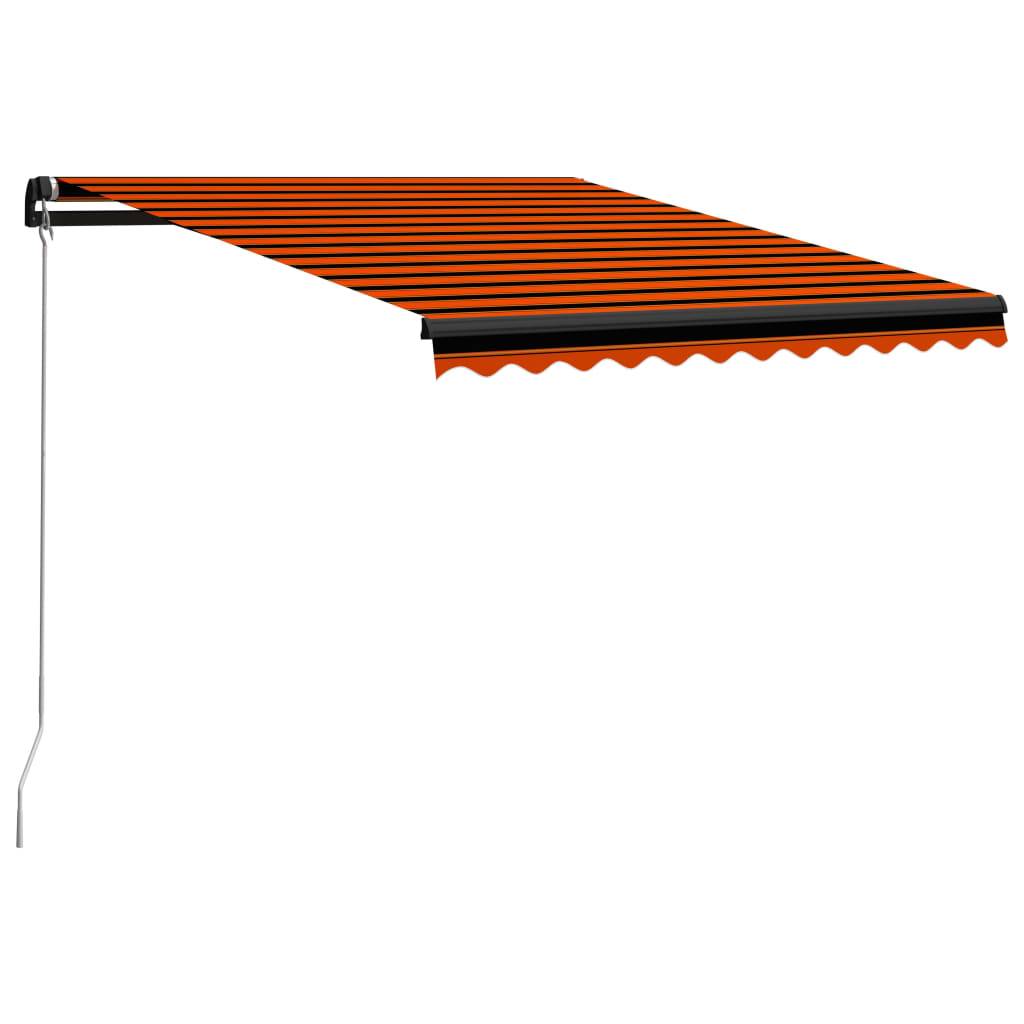 vidaXL Einziehbare Markise Handbetrieben 300 x 250 cm Orange und Braun